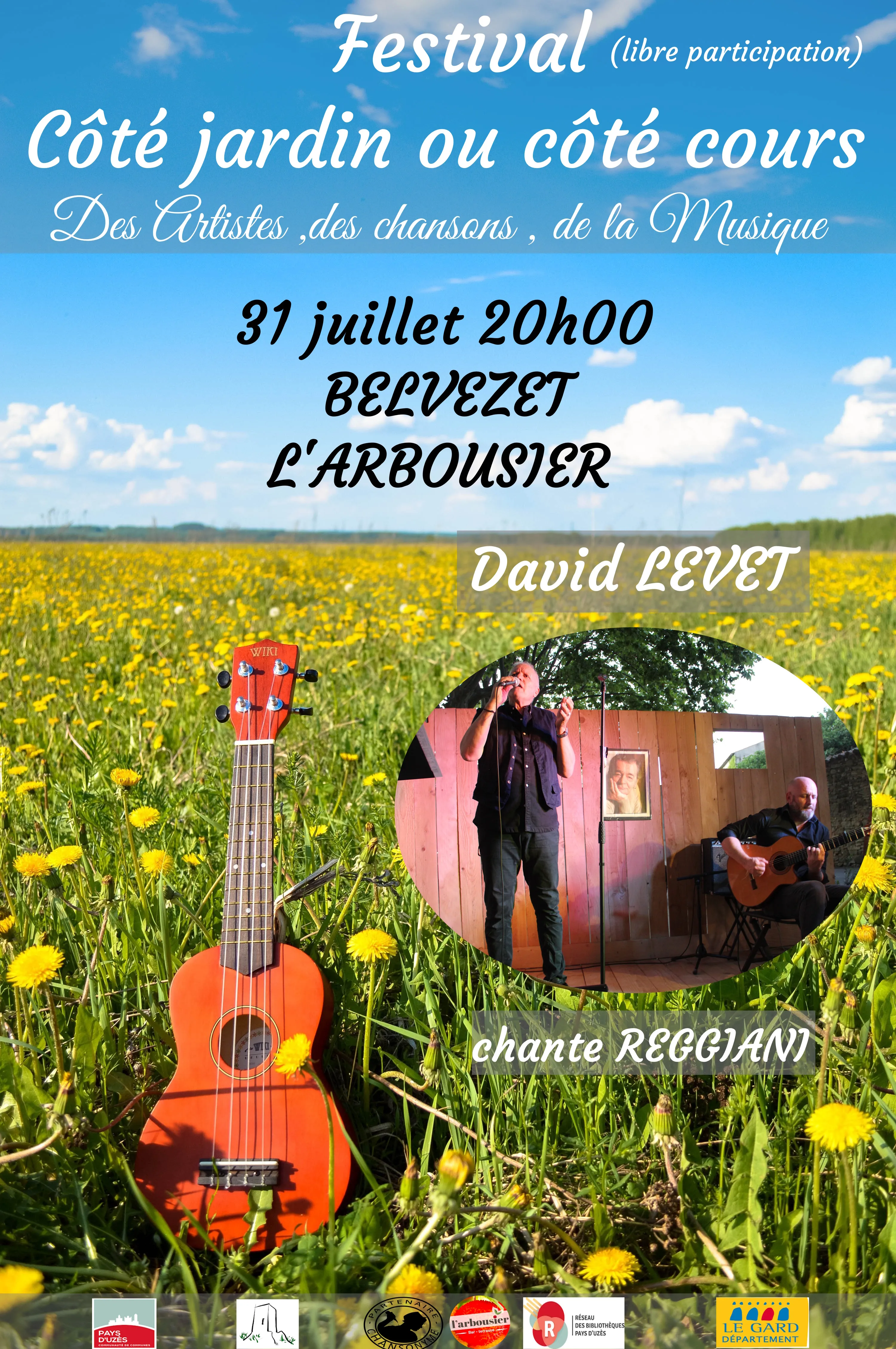 Affiche du festival Côté jardin ou côté cours avec David Levet
